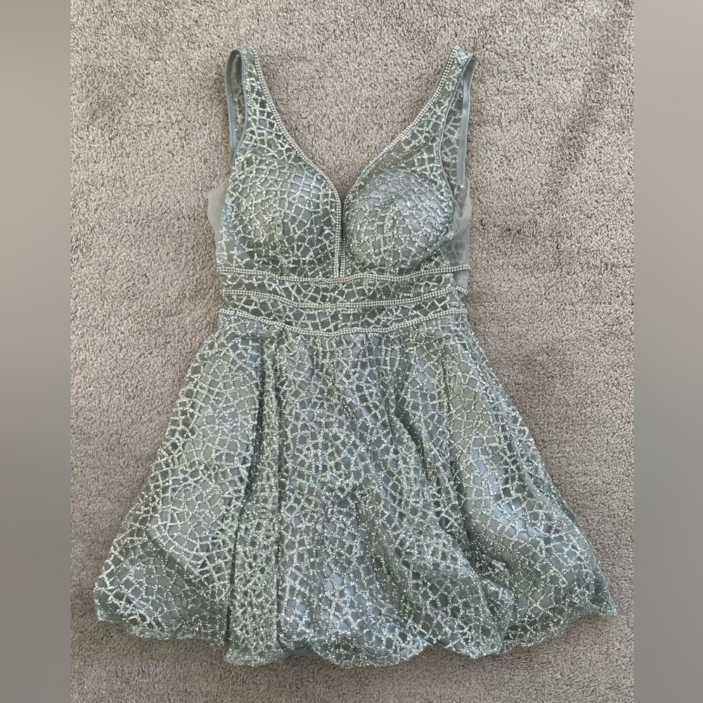 Dancing Queen Christmas party silver mini dress